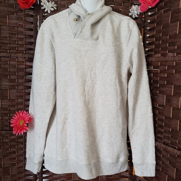 Old Navy Cream-colored sweatshirt with a long neck and one button - Picture 2 of 7